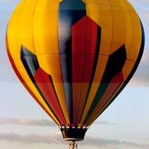 flying hot air balloon