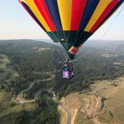 flying hot air balloon