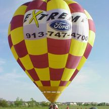 flying hot air balloon