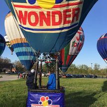 flying hot air balloon