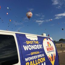 flying hot air balloon