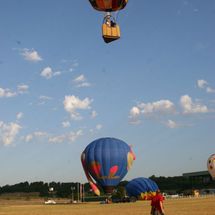 flying hot air balloon