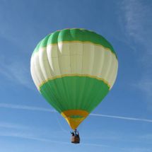flying hot air balloon