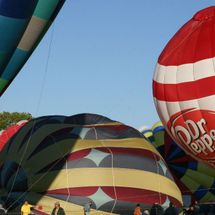 flying hot air balloon