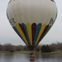hot air balloon on water