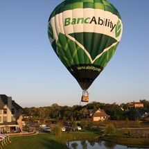 flying hot air balloon