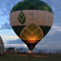 flying hot air balloon