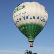 flying hot air balloon