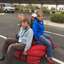  crew next to balloon