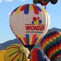 flying hot air balloon