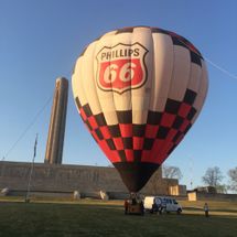 flying hot air balloon